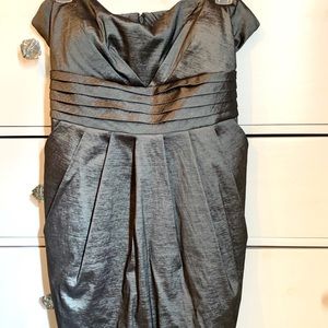 Strapless Metallic Cocktail Dress
